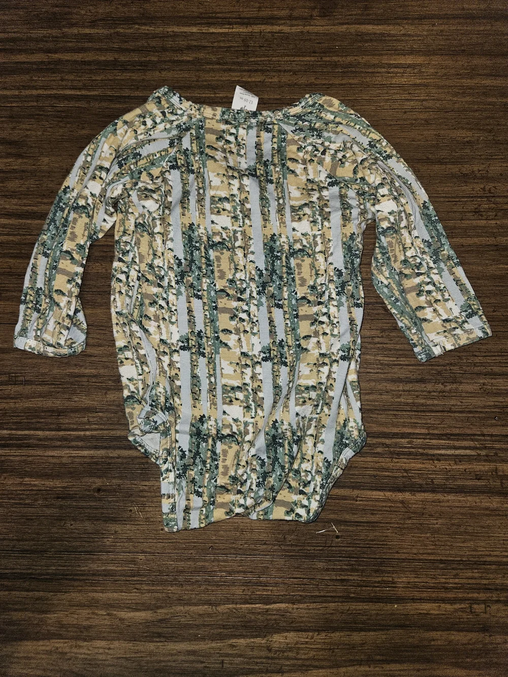 kate quinn Green and Beige Striped Baby One-Piece Bodysuit